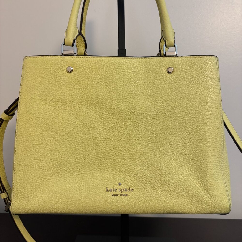 Kate Spade Leila Medium Light Yellow Triple Compartment Satchel - Picture 2 of 13